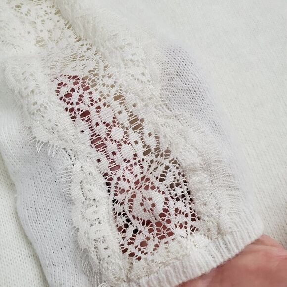 Zara Lace Sweater Ivory Size Small - Picture 4 of 9
